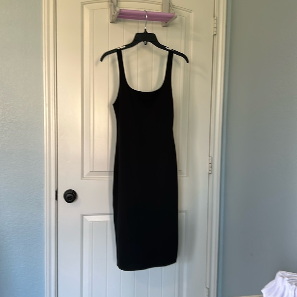 Zara black tank bodycon dress, Sz M, knee length